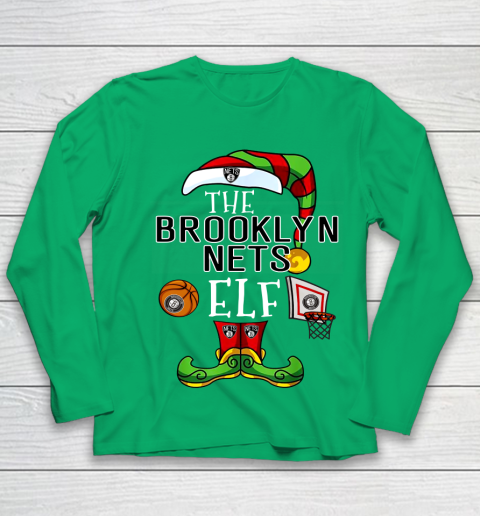 Brooklyn Nets Christmas ELF Funny NBA Youth Long Sleeve 4