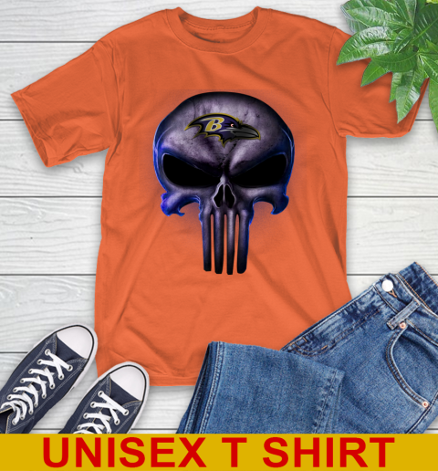 Baltimore Ravens NFL Football Punisher Skull Sports T-Shirt 4
