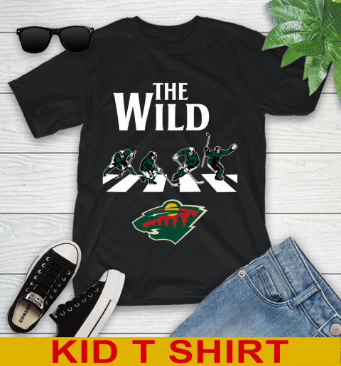 NHL Hockey Minnesota Wild The Beatles Rock Band Shirt Youth T-Shirt