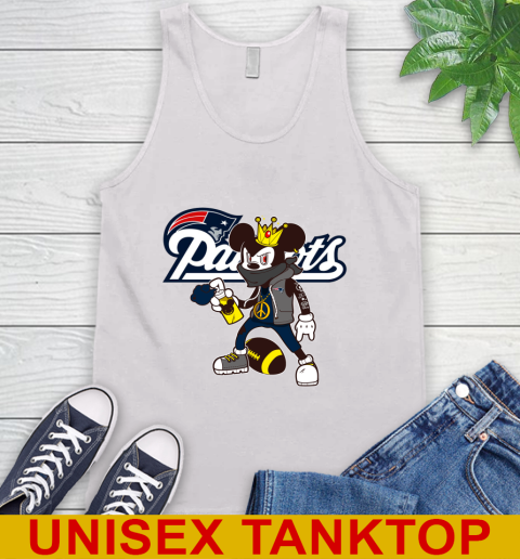 New England Patriots NFL Football Mickey Peace Sign Sports Tank Top