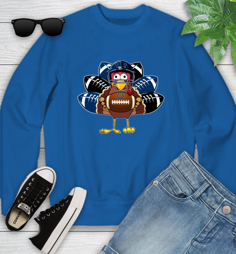 Indianapolis Colts Turkey Thanksgiving Day Youth Sweatshirt 8