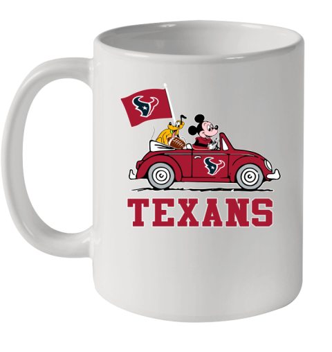 NFL Football Houston Texans Pluto Mickey Driving Disney Shirt Ceramic Mug 11oz