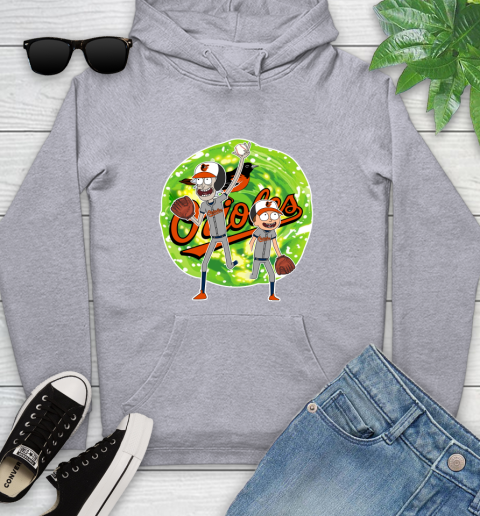 MLB Baltimore Orioles Rick And Morty Baseball Sports Youth Hoodie 6