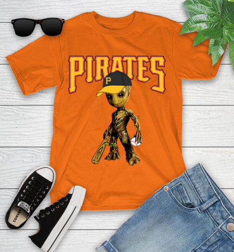 MLB Pittsburgh Pirates Groot Guardians Of The Galaxy Baseball Youth T-Shirt 7