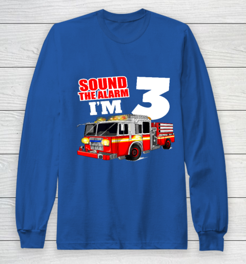Kids Fire Truck 3rd Birthday T Shirt Boy Firefighter 3 Years Old Long Sleeve T-Shirt 6