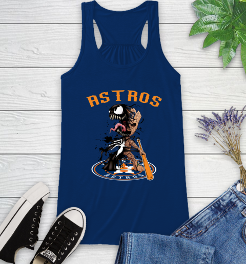 MLB Houston Astros Baseball Venom Groot Guardians Of The Galaxy Racerback Tank 9