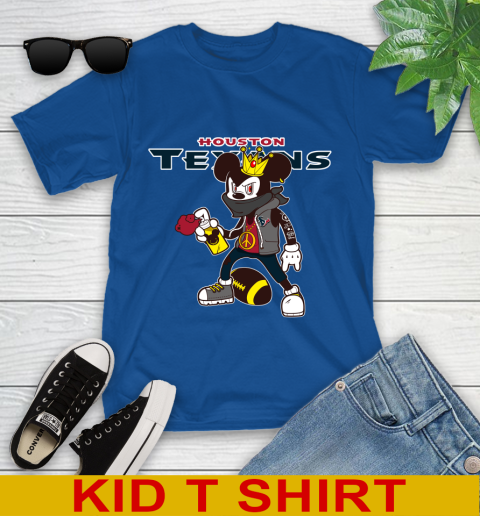 Houston Texans NFL Football Mickey Peace Sign Sports Youth T-Shirt 9