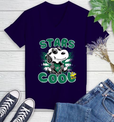 NHL Hockey Dallas Stars Cool Snoopy Shirt Women's V-Neck T-Shirt 3