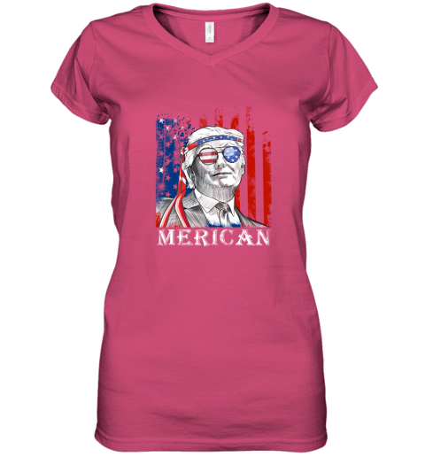 omvw merica donald trump 4th of july american flag shirts women v neck t shirt 39 front heliconia