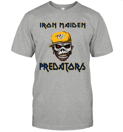 NHL Nashville Predators Iron Maiden Rock Band Music Hockey Sports w2jv2sxk815 classic t shirt 2 95 151514 front ash