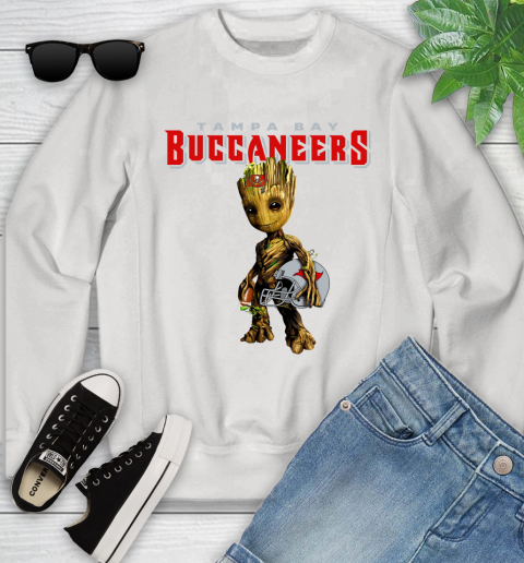 Tampa Bay Buccaneers NFL Football Groot Marvel Guardians Of The Galaxy Youth Sweatshirt