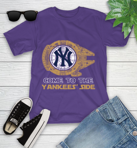 MLB Come To The New York Yankees Sox Side Star Wars Baseball Sports Youth T-Shirt 3