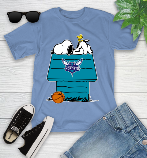 Charlotte Hornets NBA Basketball Snoopy Woodstock The Peanuts Movie Youth T-Shirt 11
