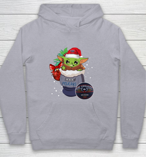 New Orleans Pelicans Christmas Baby Yoda Star Wars Funny Happy NBA Youth Hoodie 5