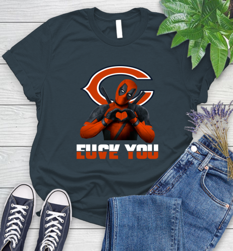 NHL Chicago Bears Deadpool Love You Fuck You Football Sports Women's T-Shirt 11