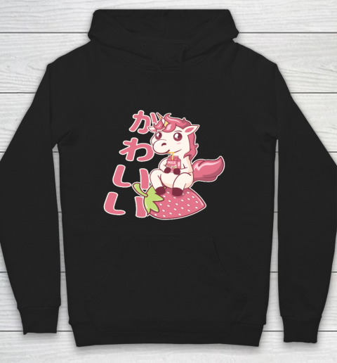 Strawberry Milk Shake Carton  Kawaii Chibi Unicorn Japanese Hoodie