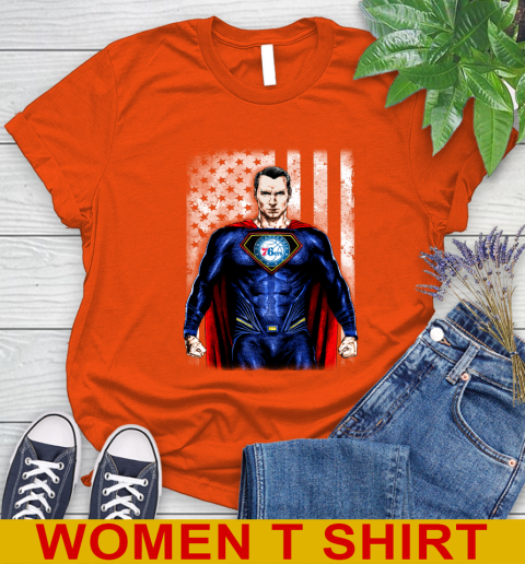 NBA Basketball Philadelphia 76ers Superman DC Shirt Women's T-Shirt 3