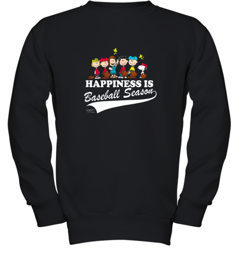 Peanuts Happiness Is Baseball Season Youth Sweatshirt