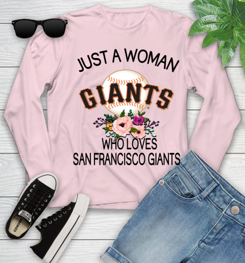 MLB Just A Woman Who Loves San Francisco Giants Baseball Sports Youth Long Sleeve 7