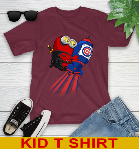 MLB Baseball Chicago Cubs Deadpool Minion Marvel Shirt Youth T-Shirt 5