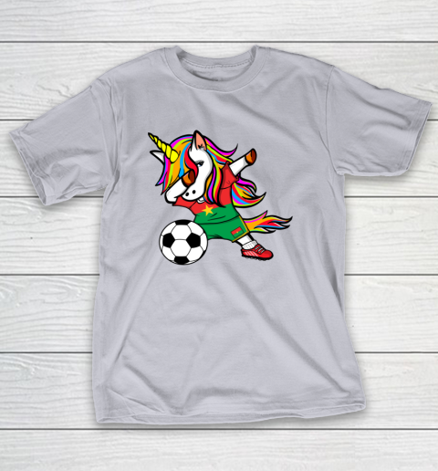 Dabbing Unicorn Burkina Faso Football Burkinabe Flag Soccer T-Shirt 6