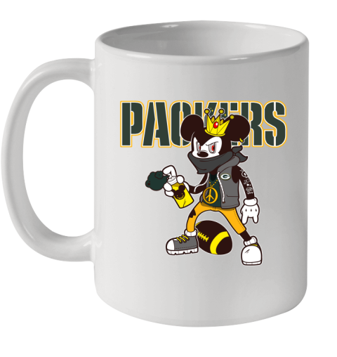 Green Bay Packers NFL Football Mickey Peace Sign Sports Ceramic Mug 11oz
