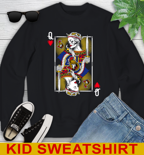 NHL Hockey Ottawa Senators The Queen Of Hearts Card Shirt Youth Sweatshirt