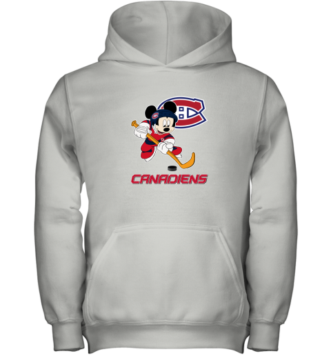 NHL Hockey Mickey Mouse Team Montrel Canadiens Youth Hoodie