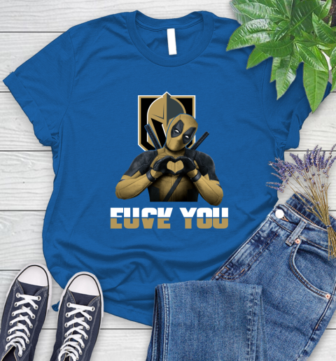 NHL Vegas Golden Knights Deadpool Love You Fuck You Hockey Sports Women's T-Shirt 12