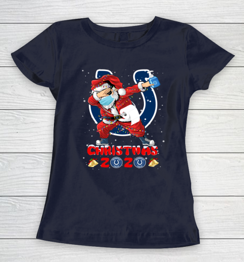 Indianapolis Colts Funny Santa Claus Dabbing Christmas 2020 NFL Women's T-Shirt 2