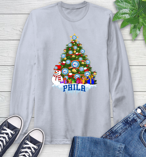 Philadelphia 76ers Merry Christmas NBA Basketball Sports Long Sleeve T-Shirt 6