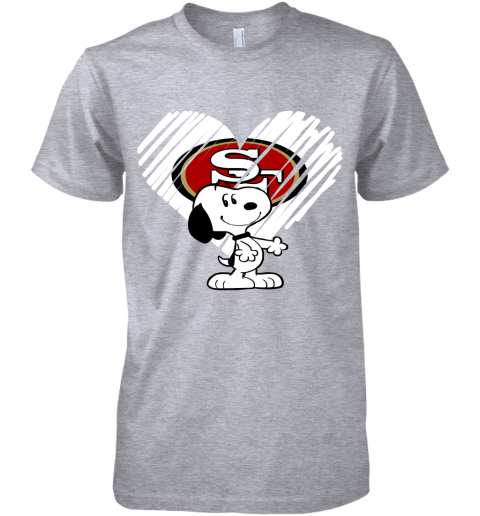 vtuc a happy christmas with san francisco 49ers snoopy premium guys tee 5 front heather grey