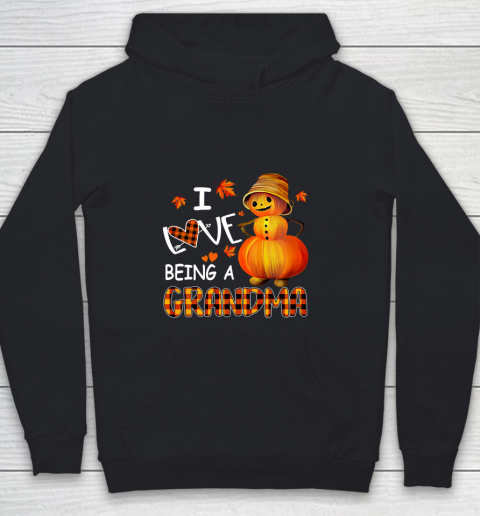 I Love Being A Grandma Pumpkin Snowman Halloween Christmas Youth Hoodie
