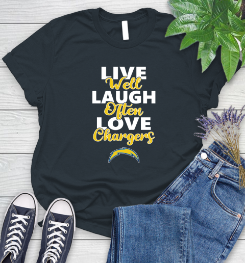 NFL Football Los Angeles Chargers Live Well Laugh Often Love Shirt Women's T-Shirt 6