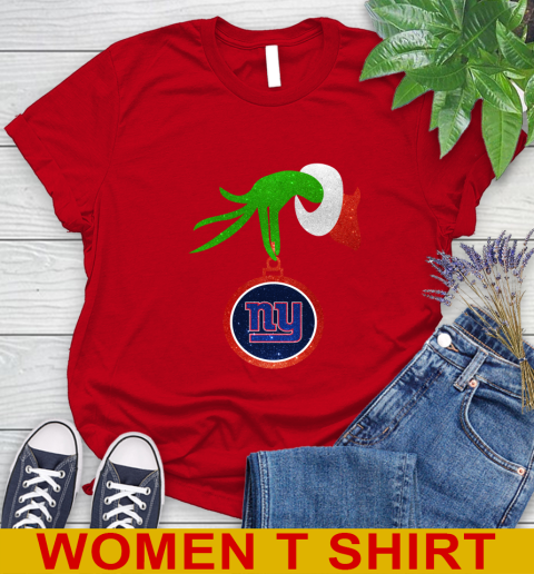 New York Giants Grinch Merry Christmas NFL Football Women's T-Shirt 10