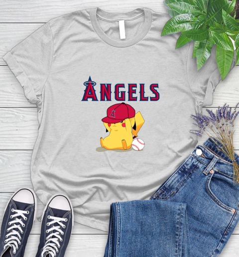 MLB Pikachu Baseball Sports Los Angeles Angels Women's T-Shirt