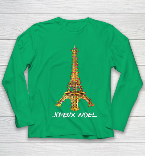 Joyeux Noel French Merry Christmas Eiffel Tower Youth Long Sleeve 4