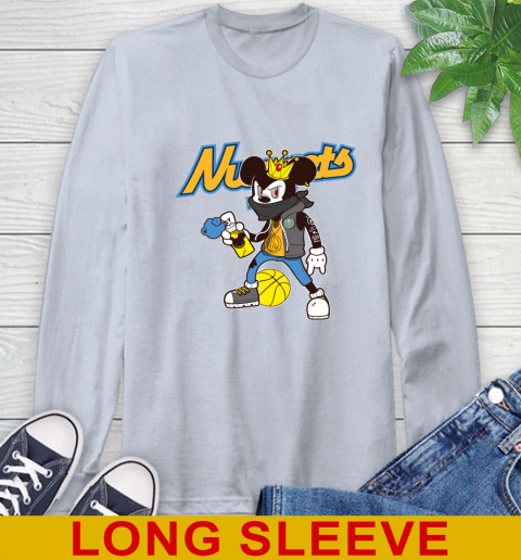 Denver Nuggets NBA Basketball Mickey Peace Sign Sports Long Sleeve T-Shirt 6
