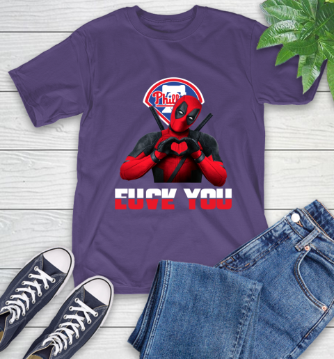 MLB Philadelphia Phillies Deadpool Love You Fuck You Baseball Sports T-Shirt 5