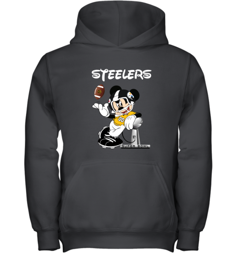 Mickey Steelers Taking The Super Bowl Trophy Football Youth Hoodie