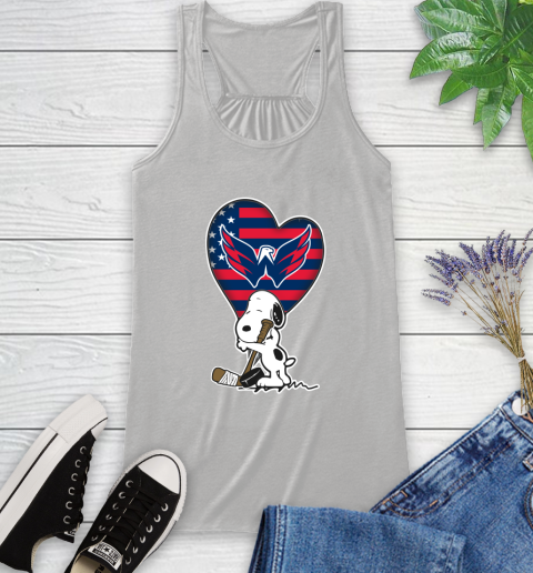 Washington Capitals NHL Hockey The Peanuts Movie Adorable Snoopy Racerback Tank