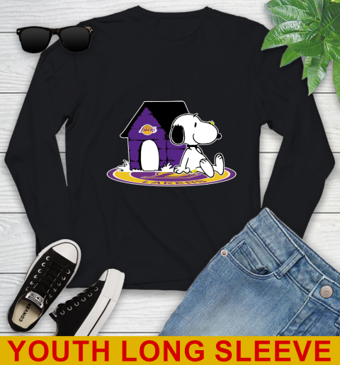 NBA Basketball Los Angeles Lakers Snoopy The Peanuts Movie Shirt Youth Long Sleeve 2
