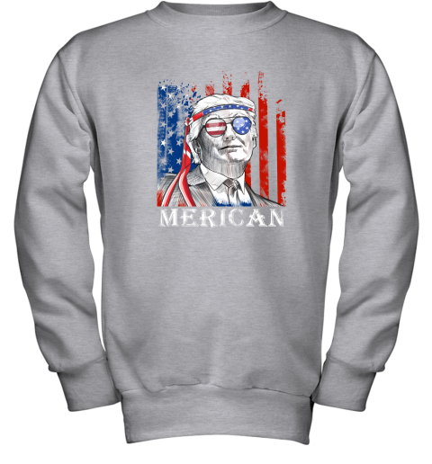 eh2k merica donald trump 4th of july american flag shirts youth sweatshirt 47 front sport grey