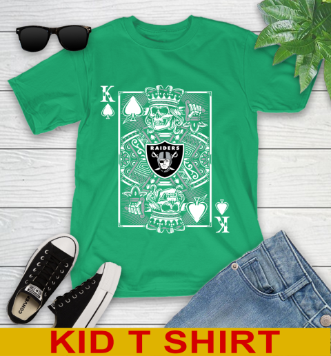 Oakland Raiders NFL Football The King Of Spades Death Cards Shirt Youth T-Shirt 7