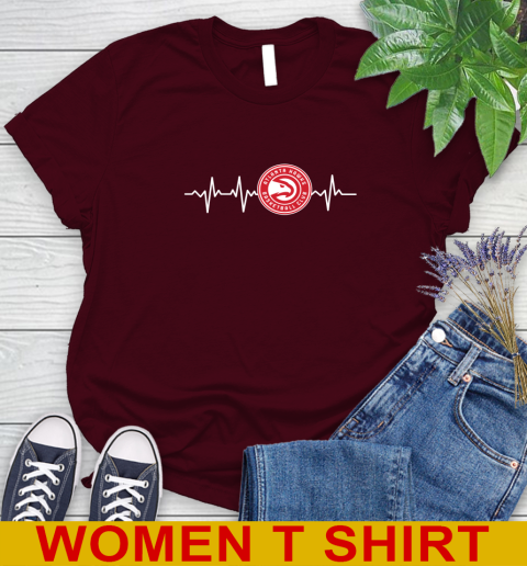 Atlanta Hawks NBA Basketball Heart Beat Shirt Women's T-Shirt 6
