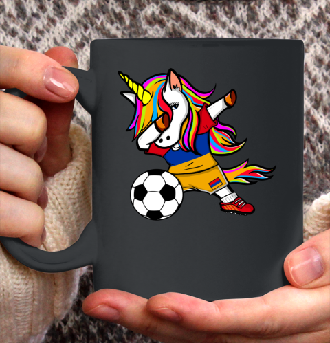 Dabbing Unicorn Armenia Football Armenian Flag Soccer Ceramic Mug 11oz