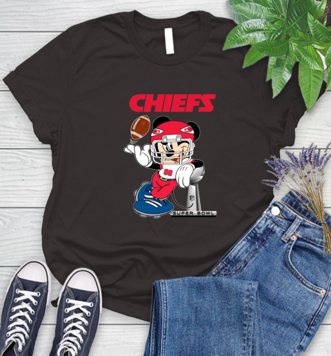 NFL Kansas city chiefs Mickey Mouse Disney Super Bowl Football T Shirt Women's T-Shirt 8