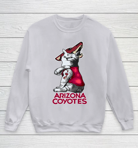 NHL My Cat Loves Arizona Coyotes Hockey Youth Sweatshirt 3