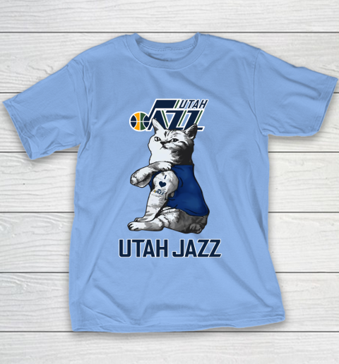 NBA Basketball My Cat Loves Utah Jazz Youth T-Shirt 8