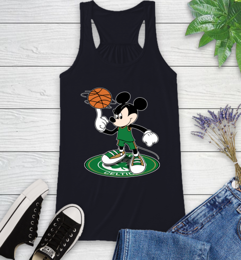 NBA Basketball Boston Celtics Cheerful Mickey Disney Shirt Racerback Tank 9